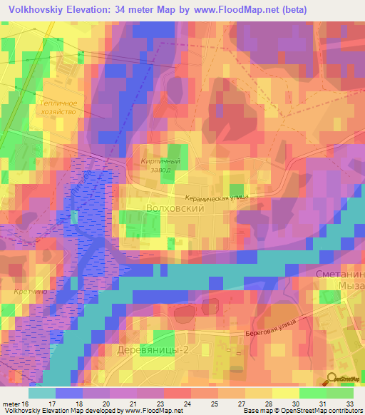 Volkhovskiy,Russia Elevation Map