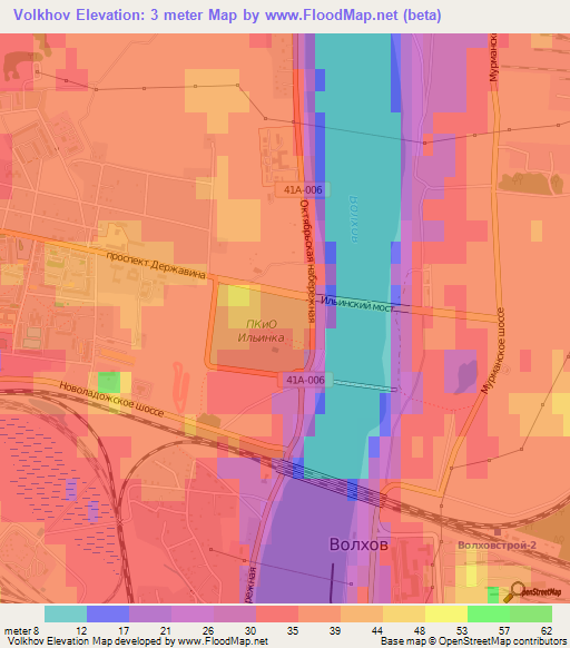 Volkhov,Russia Elevation Map