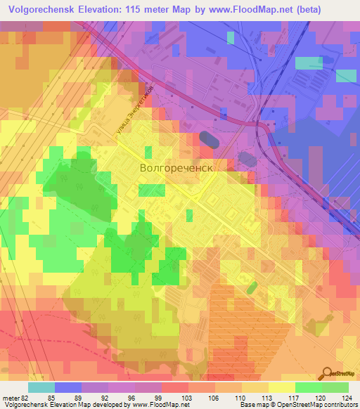 Volgorechensk,Russia Elevation Map