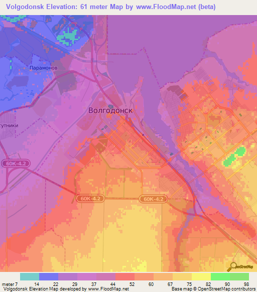 Volgodonsk,Russia Elevation Map