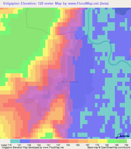 Volgapino,Russia Elevation Map