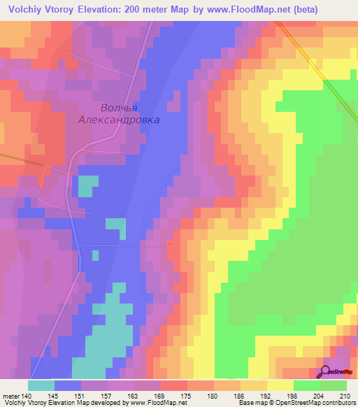 Volchiy Vtoroy,Russia Elevation Map