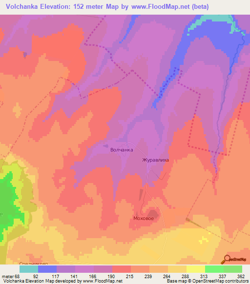 Volchanka,Russia Elevation Map