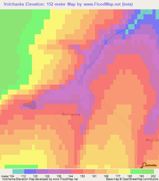 Volchanka,Russia Elevation Map