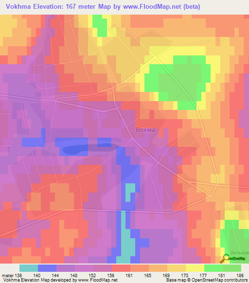 Vokhma,Russia Elevation Map