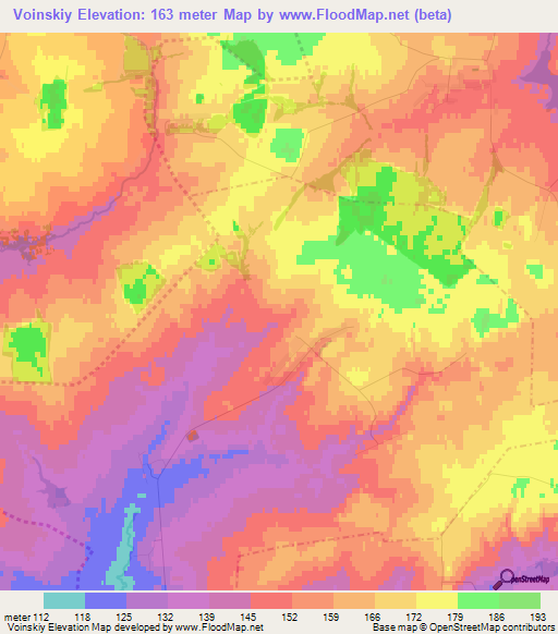 Voinskiy,Russia Elevation Map