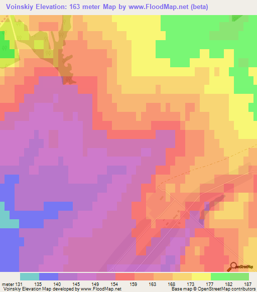 Voinskiy,Russia Elevation Map