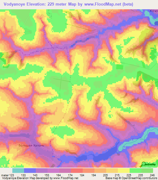 Vodyanoye,Russia Elevation Map