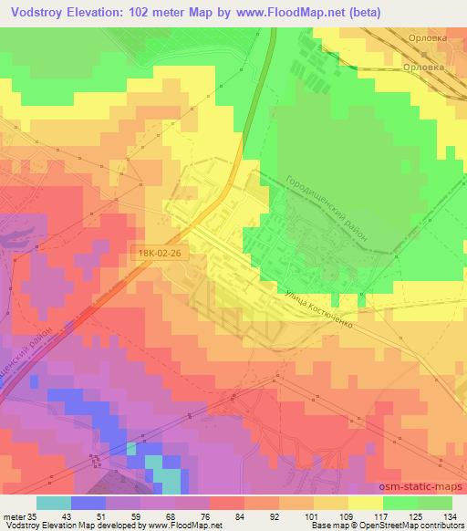 Vodstroy,Russia Elevation Map