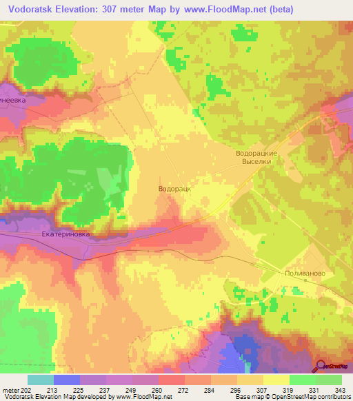 Vodoratsk,Russia Elevation Map