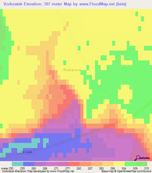 Vodoratsk,Russia Elevation Map