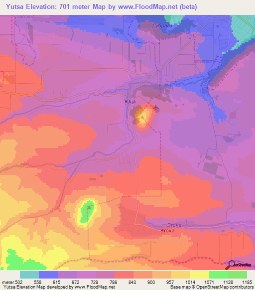 Yutsa,Russia Elevation Map