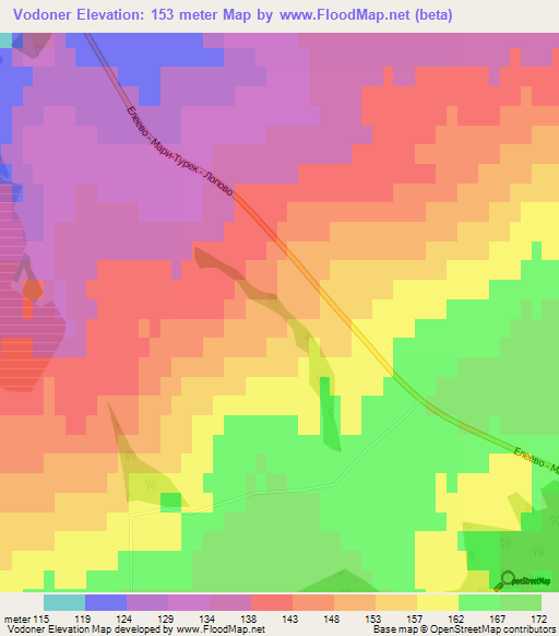 Vodoner,Russia Elevation Map