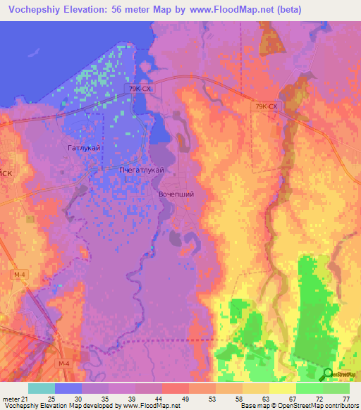 Vochepshiy,Russia Elevation Map