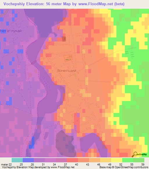 Vochepshiy,Russia Elevation Map