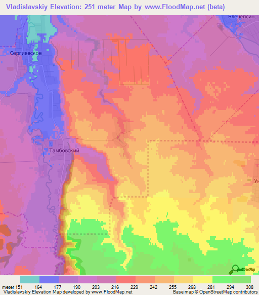 Vladislavskiy,Russia Elevation Map