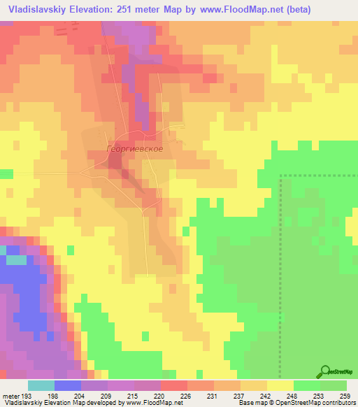 Vladislavskiy,Russia Elevation Map