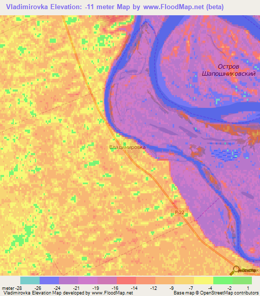 Vladimirovka,Russia Elevation Map