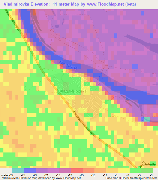 Vladimirovka,Russia Elevation Map