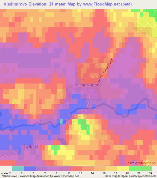 Vladimirovo,Russia Elevation Map