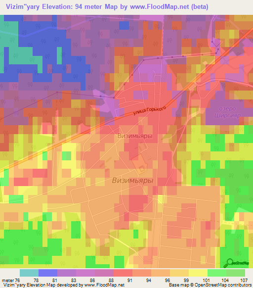 Vizim''yary,Russia Elevation Map