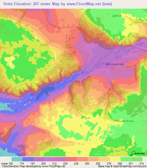 Visla,Russia Elevation Map