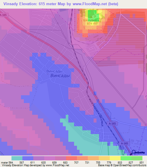 Vinsady,Russia Elevation Map