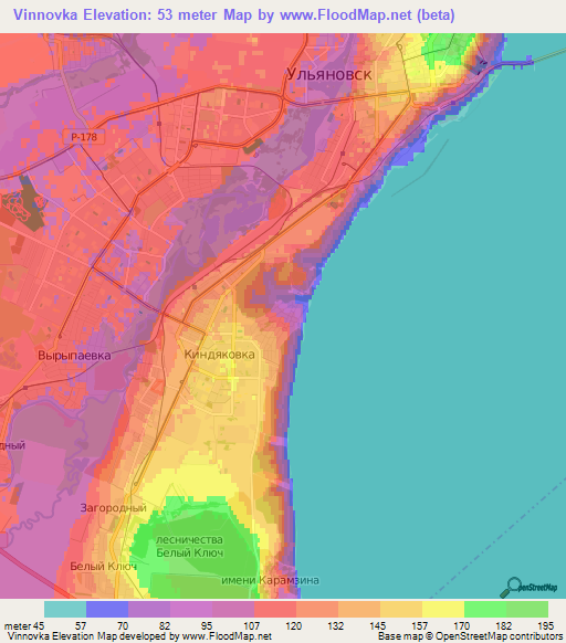 Vinnovka,Russia Elevation Map