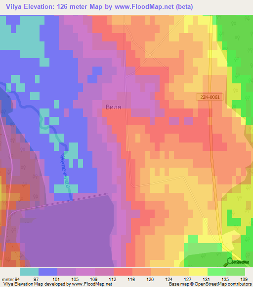 Vilya,Russia Elevation Map