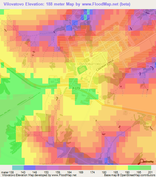 Vilovatovo,Russia Elevation Map