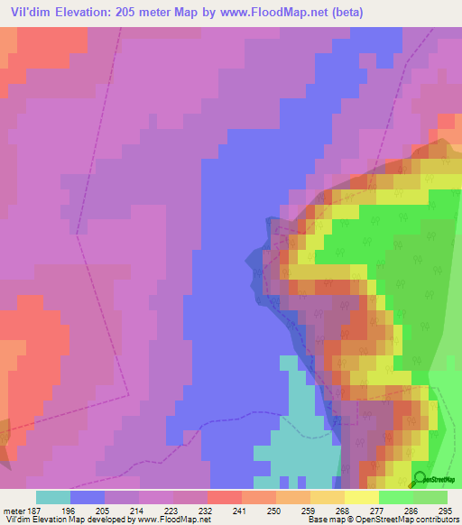 Vil'dim,Russia Elevation Map