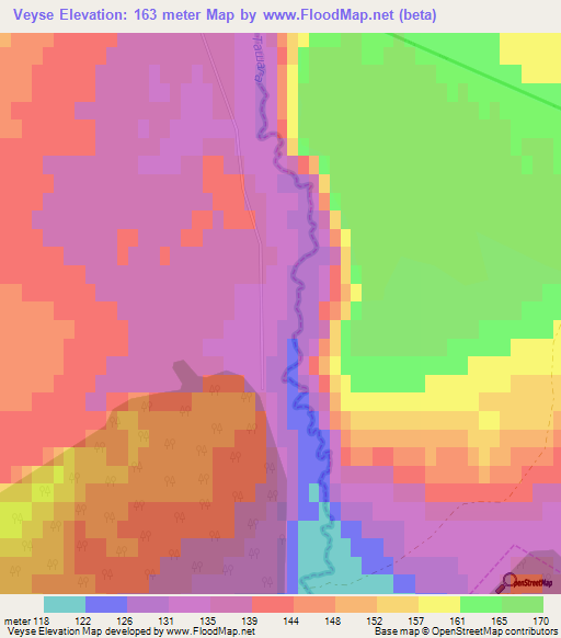 Veyse,Russia Elevation Map