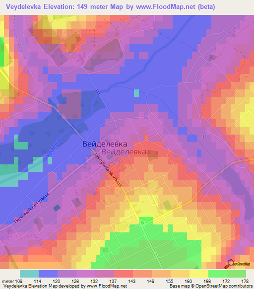 Veydelevka,Russia Elevation Map