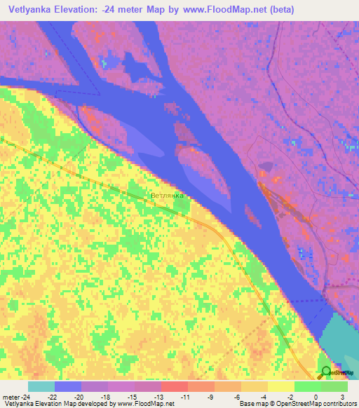 Vetlyanka,Russia Elevation Map