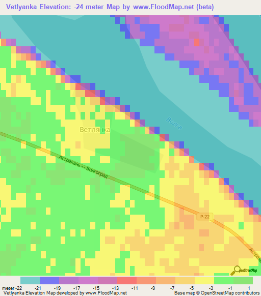 Vetlyanka,Russia Elevation Map