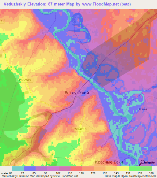 Vetluzhskiy,Russia Elevation Map