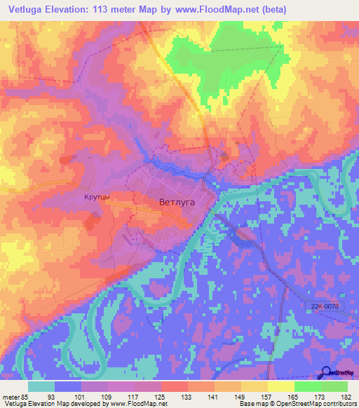 Vetluga,Russia Elevation Map