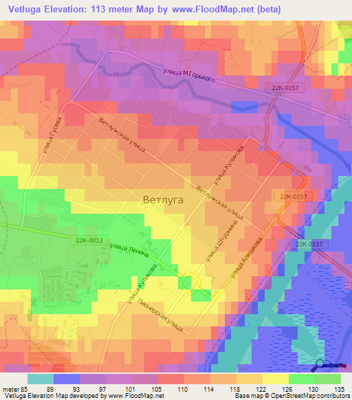 Vetluga,Russia Elevation Map