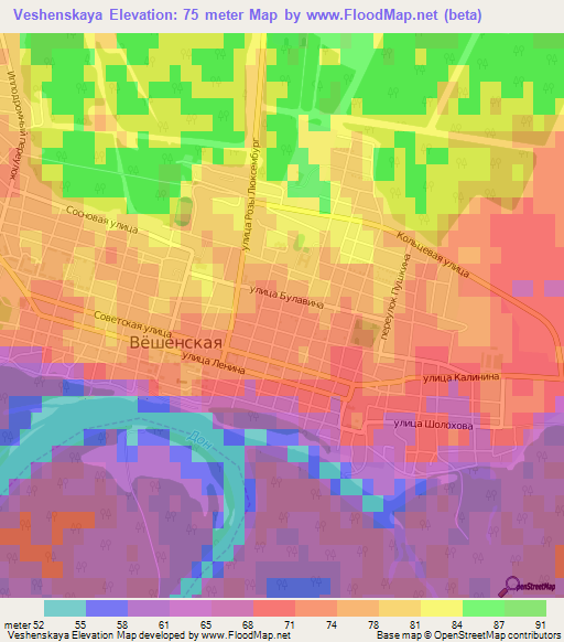 Veshenskaya,Russia Elevation Map