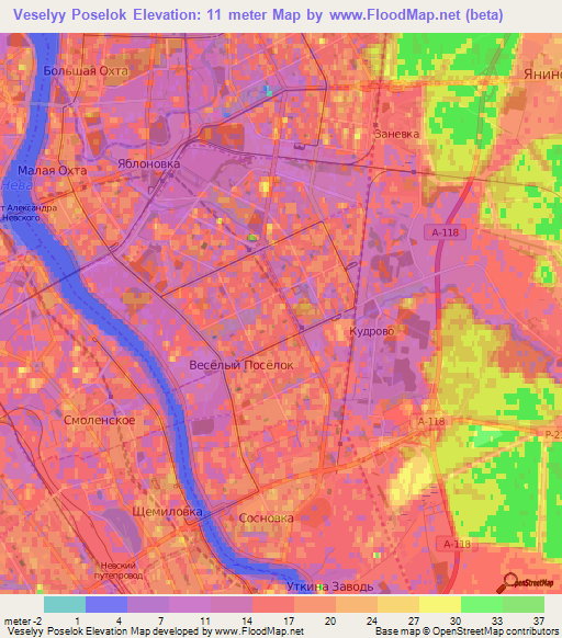 Veselyy Poselok,Russia Elevation Map