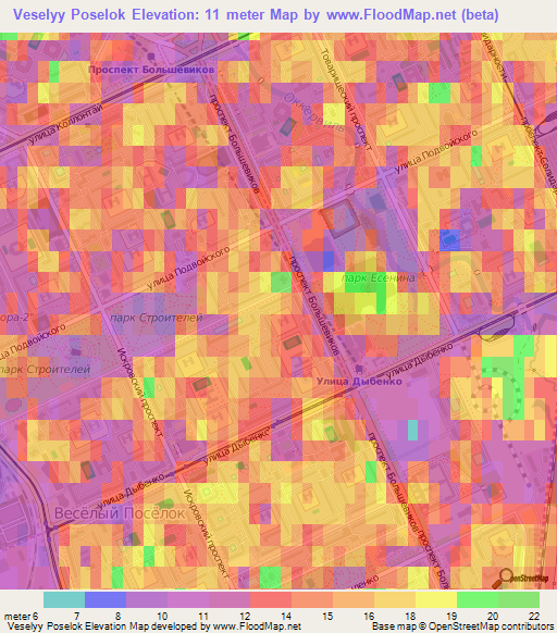 Veselyy Poselok,Russia Elevation Map