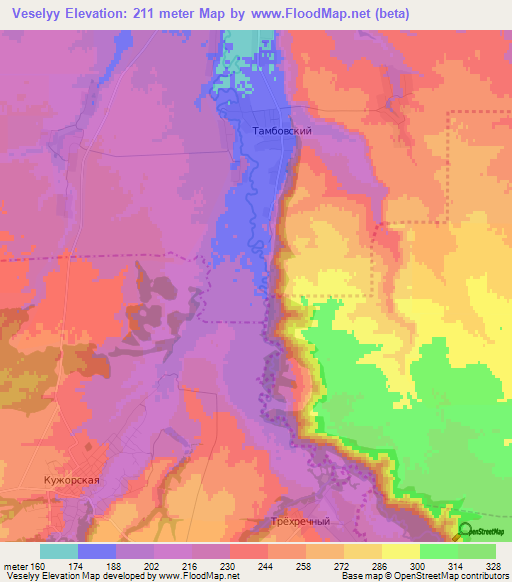 Veselyy,Russia Elevation Map