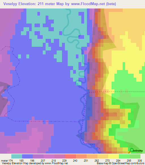 Veselyy,Russia Elevation Map