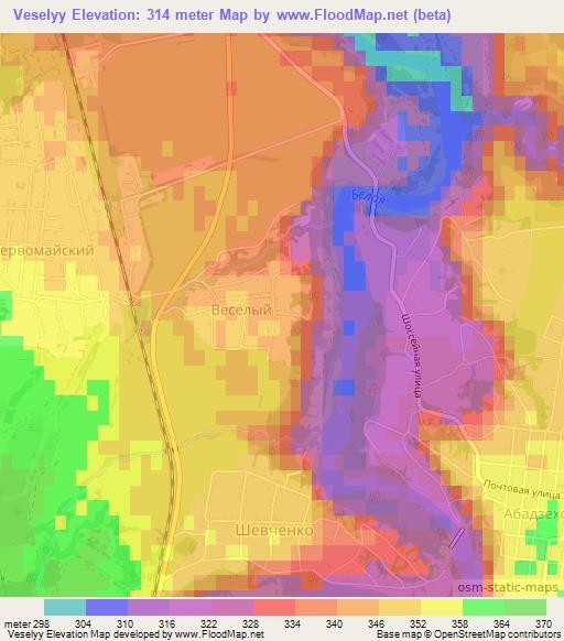 Veselyy,Russia Elevation Map