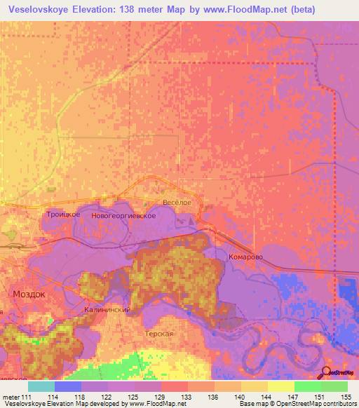 Veselovskoye,Russia Elevation Map