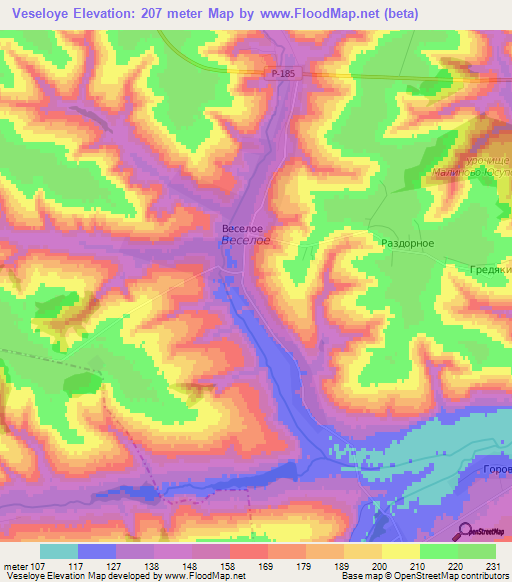 Veseloye,Russia Elevation Map