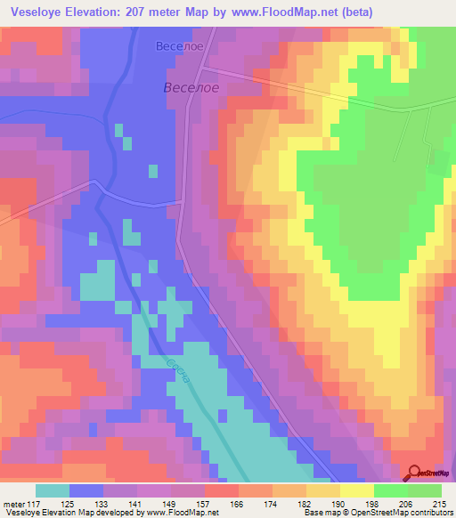 Veseloye,Russia Elevation Map