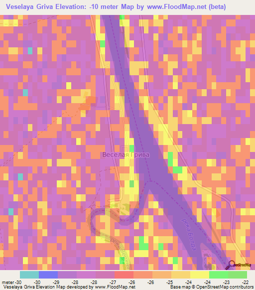 Veselaya Griva,Russia Elevation Map