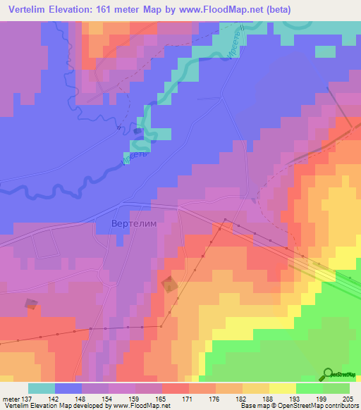 Vertelim,Russia Elevation Map