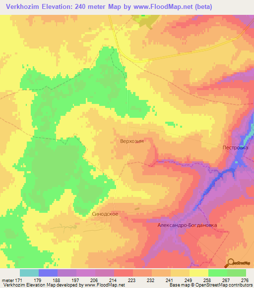 Verkhozim,Russia Elevation Map